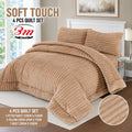 Beige BM 4 PCs Soft Touch Shaggy Set