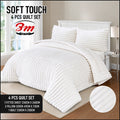 White BM 4 PCs Soft Touch Shaggy Set