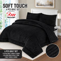 Black BM 4 PCs Soft Touch Shaggy Set