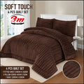Brown BM 4 PCs Soft Touch Shaggy Set