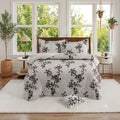 Black Floral Silhouette Comforter Set