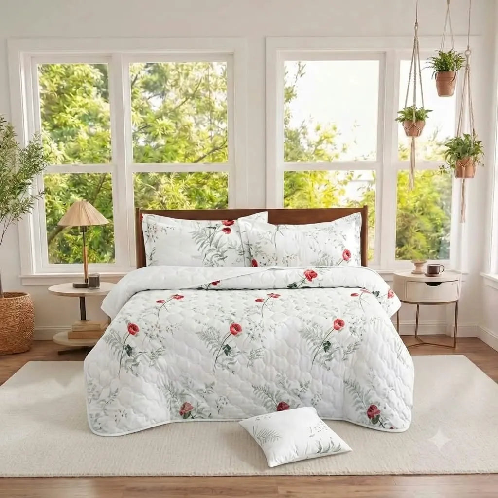 Floral White BBL Comforter Set