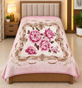 Pink Floral Single Blanket