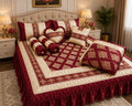 Maroon Silk 9 PCs Bridal Set