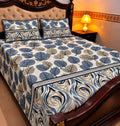 Blue Leaf Cotton Sotton King Size Bedsheet