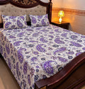 Lavender Floral Cotton Sotton King Size Bedsheet