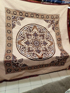 Brown Teal Floral Alpha Mora Bedsheet - Secondary