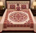Maroon Mandala Floral Alpha Mora Bedsheet - Hero