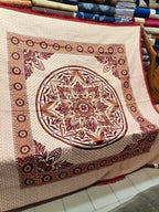 Maroon Mandala Floral Alpha Mora Bedsheet - Secondary