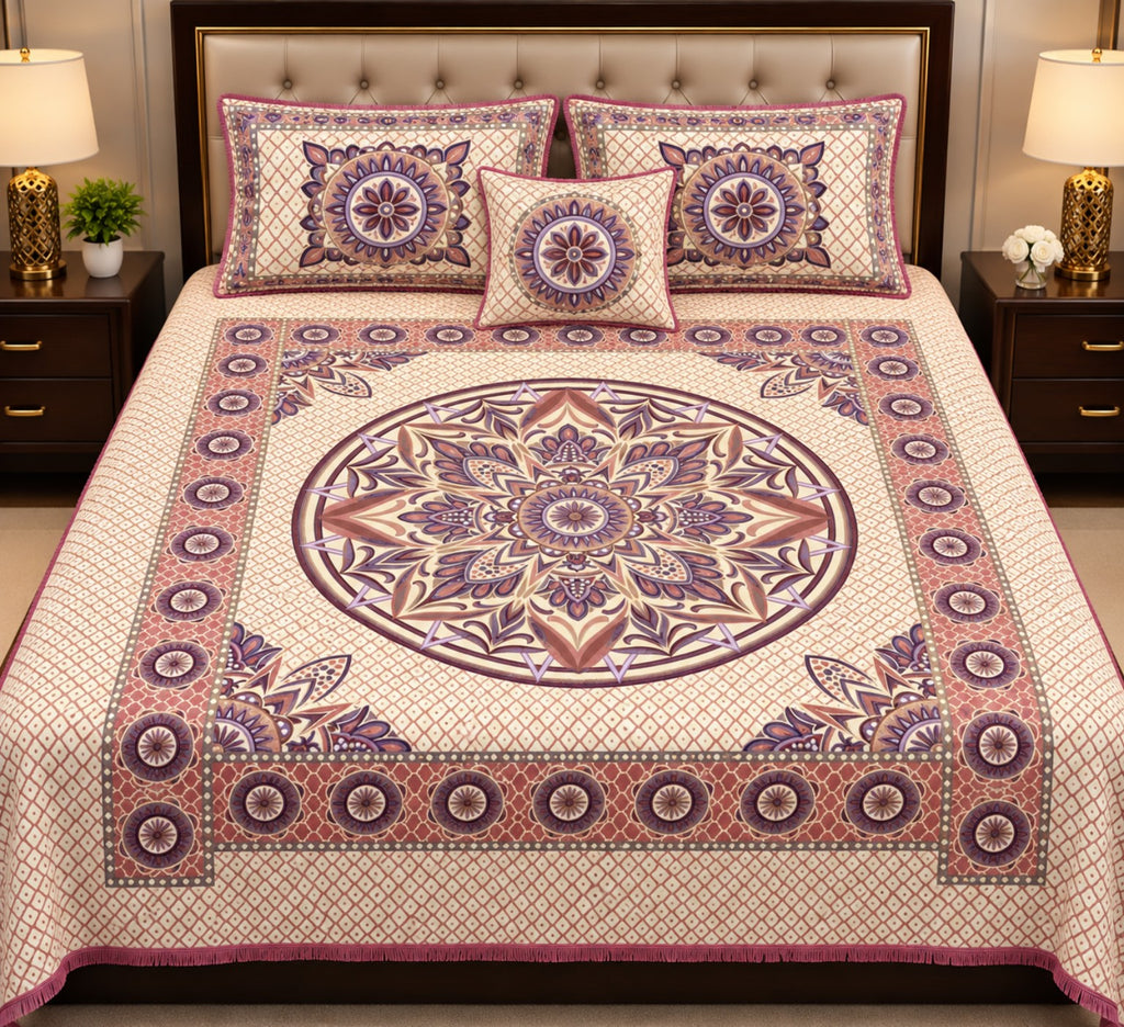 Pink Lavender Floral Alpha Mora Bedsheet - Hero