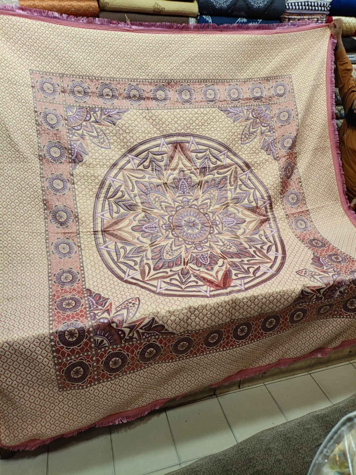 Pink Lavender Floral Alpha Mora Bedsheet - Secondary