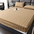 Plain fitted bedsheet - Beige - Double