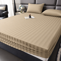 Plain fitted bedsheet - Cream - Double