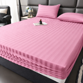 Plain fitted bedsheet - Pink - Double