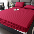 Plain fitted bedsheet - Red - Double
