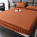 Plain fitted bedsheet - Terracotta - Double