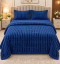 Royal Blue Plain Fleece 4 PCs Set