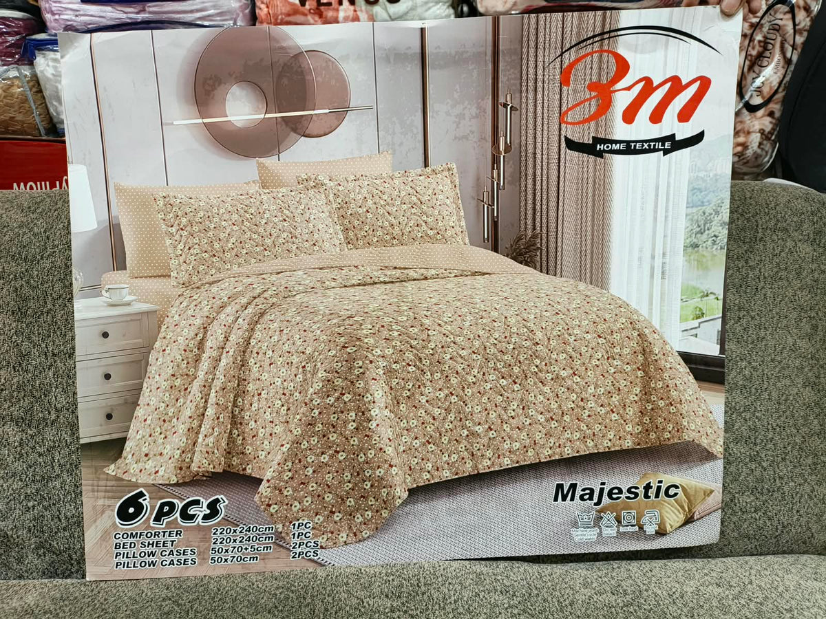 Musturd Floral BM 6 PCs Comforter Set
