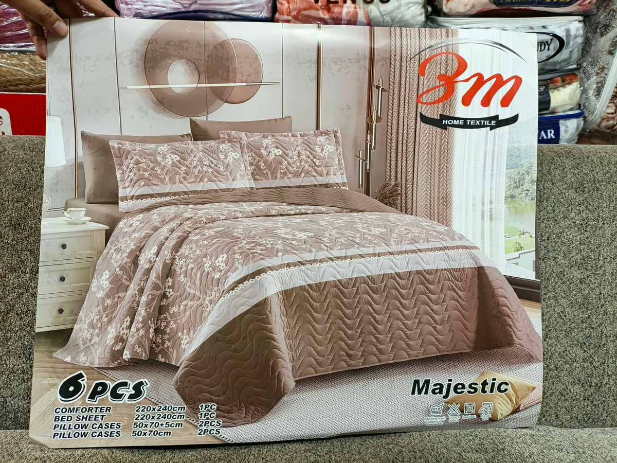 Skin & Brown BM 6 PCs Comforter Set